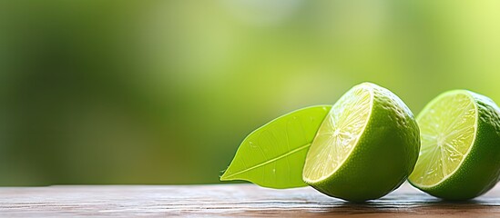 Fototapete - The soft, out-of-focus background with a blurred lime providing a subtle touch, perfect for a relaxing copy space image.