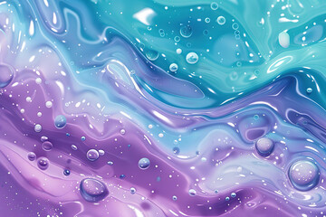 Wall Mural - A painting of a purple and blue swirl with many small bubbles, generative ai image.