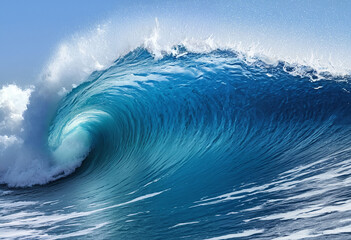 Wall Mural - A photo of a breaking ocean wave