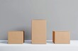 © Popelniushka - Display Box Template. Photorealistic Cardboard Package Mockup for Advertising on Light Grey Background