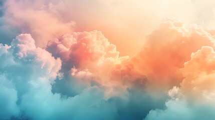 Wall Mural - Soft Dreamy Pastel Gradient Clouds for Product Presentation or Digital Backdrop