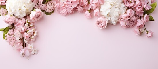 Leinwandbilder - A lovely arrangement featuring flowers against a soft background, incorporating a blank frame for copy space image.