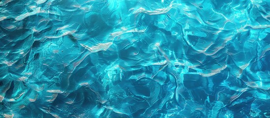 Aufkleber - Background with textured blue water surface in a pool, suitable for copy space image.