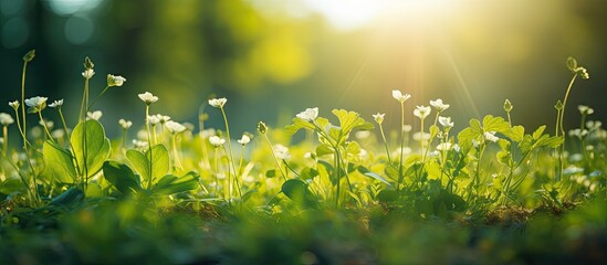 Wall Mural - Summer sun leads to the rapid growth of weeds, an ideal opportunity for botanical growth, perfect for a copy space image.