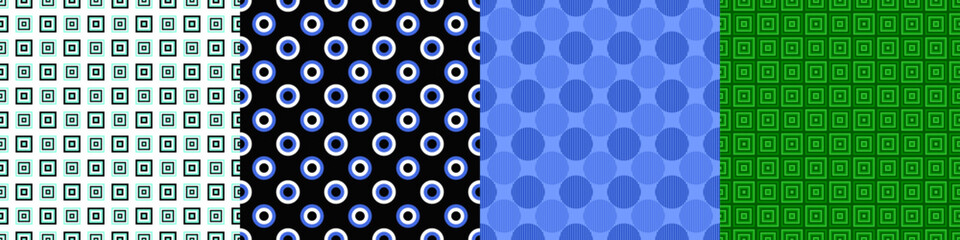 Wall Mural - seamless geometric threetone pattern set