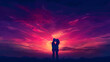 © Porawit - Couple sharing a tender hug under a romantic sunset, loving and intimate, affection wallpaper