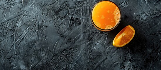 Canvas Print - Fresh juice inscribed with chalk on a blackboard featuring copy space image.