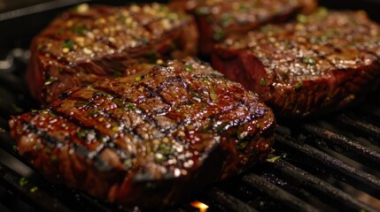 Canvas Print - Marinated Sirloin Steak Grilled for 3 Minutes