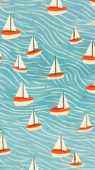 Poster - Boat pattern sailboat vehicle art.