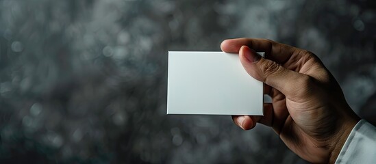 Aufkleber - Hand holding a business card with ample space for additional content in the background for the copy space image.