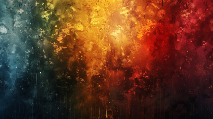 Wall Mural - An abstract depiction of the four seasons, blending vibrant and muted colors seamlessly.