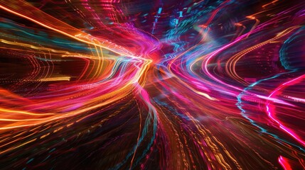 Wall Mural - Abstract Speed light trails effect path Generative AI