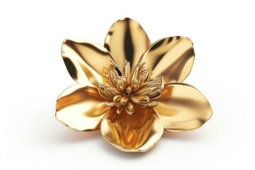 Canvas Print - Flower gold jewelry brooch.