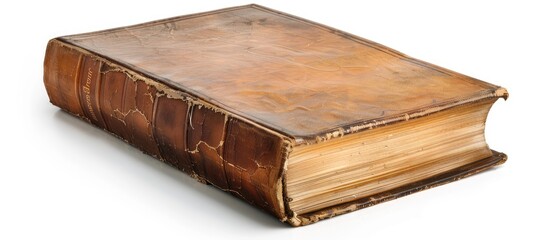 Fototapete - Copy space image with a book isolated on a white backdrop.