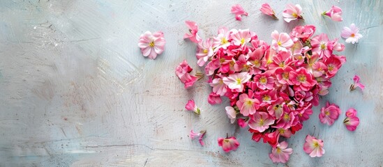 Poster - Flower heart displayed on a copy space image.