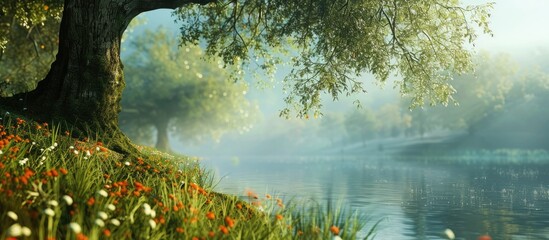 Poster - Present a stunning natural backdrop with ample space for text or images, perfect for product displays, online advertisements, or nature-themed business presentations.
