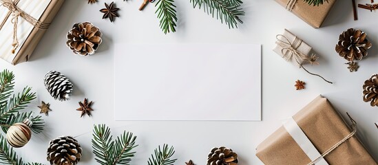 Poster - Christmas lettering on a white sheet of paper with copy space image.