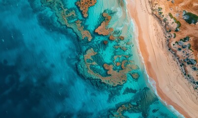 Aerial photography of the coast and ocean. The majesty of nature