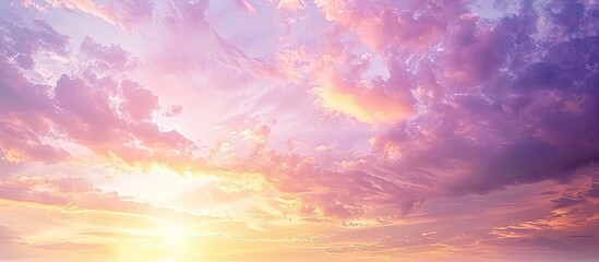 Aufkleber - Gorgeous sunset sky with colorful hues and clouds, ideal for a copy space image.