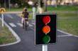 © Austockphoto - learn to ride bike tracks with a traffic light