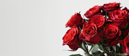 Wall Mural - celebrate special occasions with a bouquet of roses against a white backdrop, perfect for valentine'
