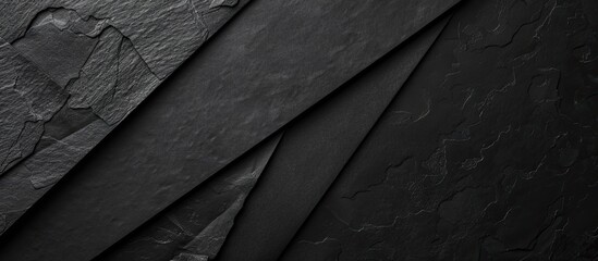 Fototapete - Background with a textured black paper giving space for an image. image with copy space