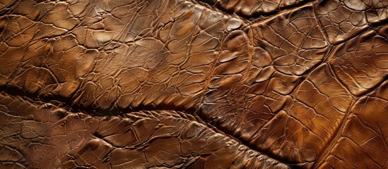 Aufkleber - Close-up brown leather background resembling the unique texture of wild animal hide with copy space image.