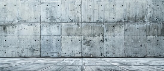 Fototapete - Background of a concrete wall with a textured gray surface, suitable for placing images with copy space.