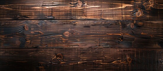 Poster - Dark wooden background with a brown wood texture on a natural wood table top, ideal for a copy space image.