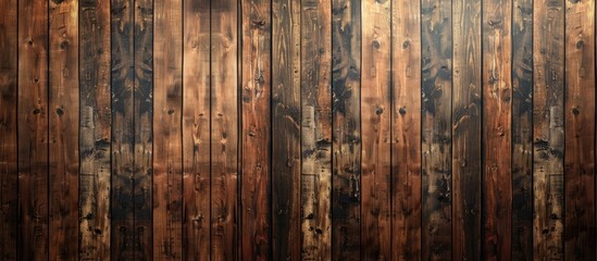 Wall Mural - Brown wooden plank wall texture background with ample copy space image.