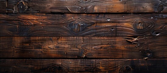 Poster - Background surface with an old natural pattern on dark wood texture, perfect as a copy space image.