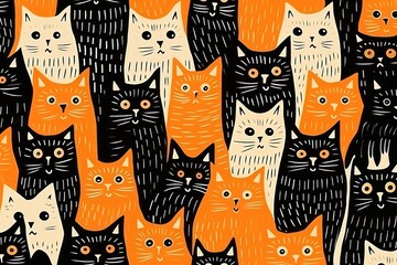 Wall Mural - Cat pattern animal mammal.