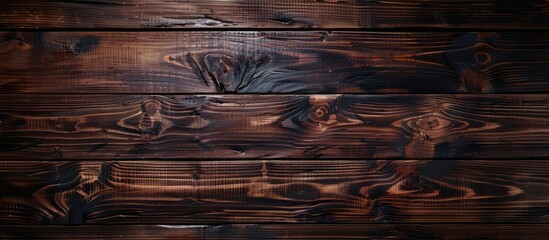 Poster - Dark wooden background with a brown wood texture on a natural wood table top, ideal for a copy space image.