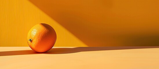 Wall Mural - Bright orange subject against a sunny yellow backdrop, suitable for copy space image.