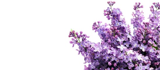 Aufkleber - A beautiful bouquet of lilac flowers set against a white background with plenty of space for text or additional images.