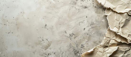 Aufkleber - Beige paper surface against concrete backdrop, providing copy space image for text placement.