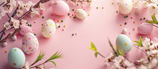 Aufkleber - Easter-themed background with copy space image.