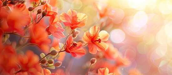 Aufkleber - A stunning close-up of vibrant orange flowers against a softly blurred backdrop, ideal for a copy space image.