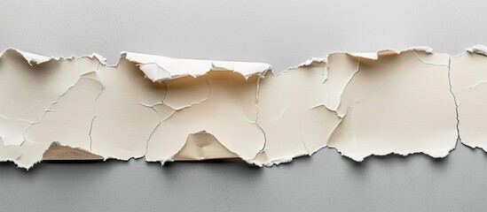 Poster - Torn paper on gray backdrop with room for text in the image. copy space available