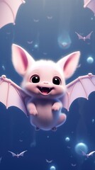 Sticker - Cute Bat dreamy wallpaper cartoon animal mammal.