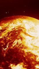 Wall Mural - abstract spinning red unknown planet on outer space background. motion. breathtaking cosmic backgrou