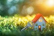 © Mark Pollini - House Key on a Lush Green Lawn in a Golden Sunlight