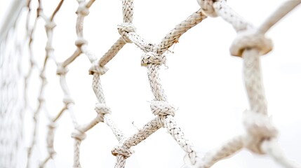 A close-up of a white rope net