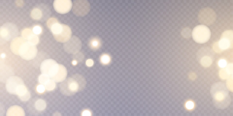 Poster - golden abstract bokeh with highlights on a transparent png background. holiday concept. vector illus