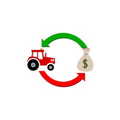 Sticker - Tractor icon isolated on transparent background