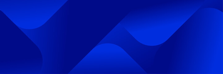 Abstract Blue fluid gradient Geometric banner design background.