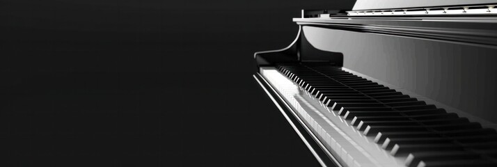 Grand piano on dark background. Classical music concept.