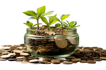 Money Growth Concept Isolated on transparent background