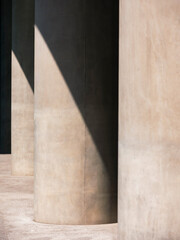 Fototapete - Architecture details Cement columns shade shadow Industrial Building Grey texture background