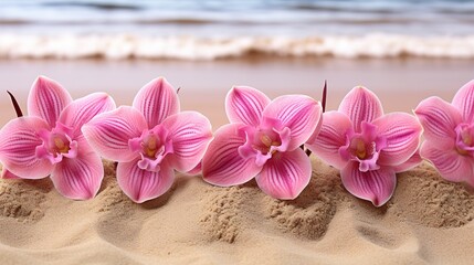 Canvas Print - orchid on the beach